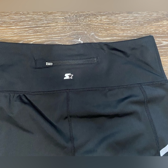 NWT STARTER WOMENS ATHLETIC LEGGINGS SIZE LARGE IN JET BLACK - Picture 4 of 8